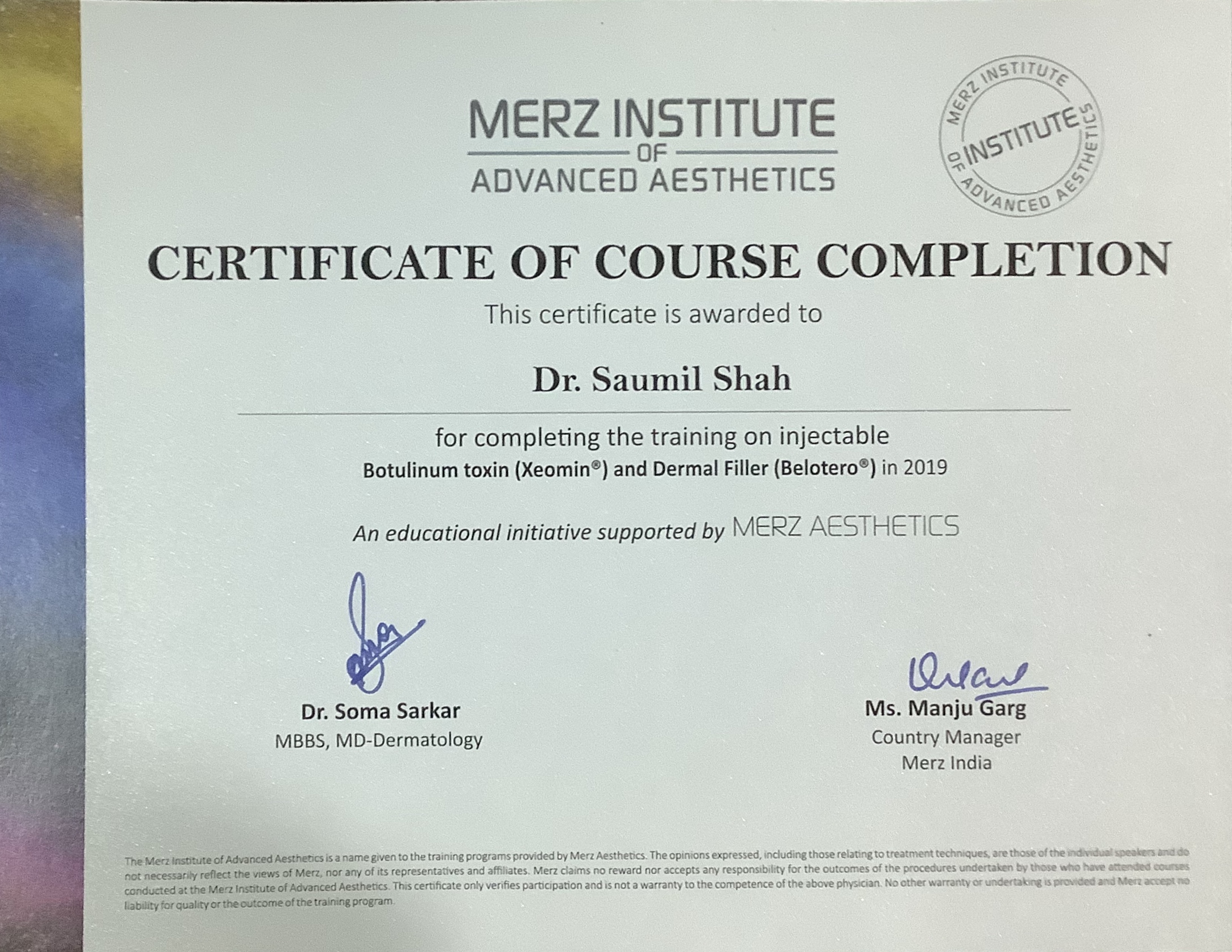 certificate of Merz