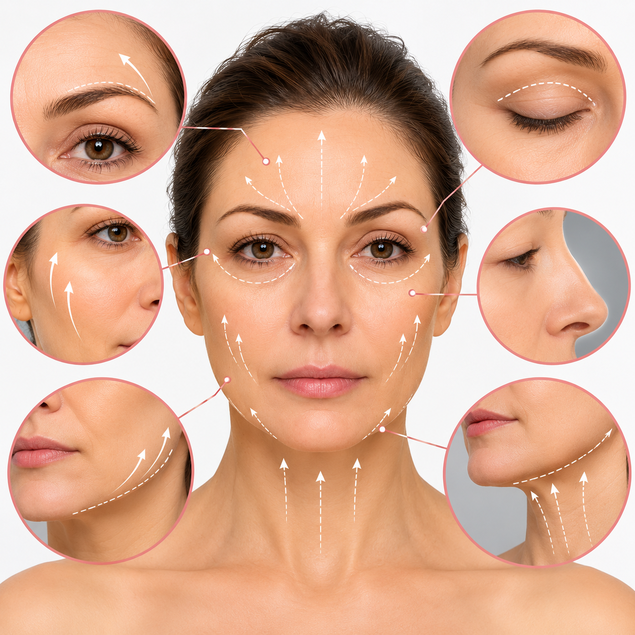 Brow lift combined with other facial procedures