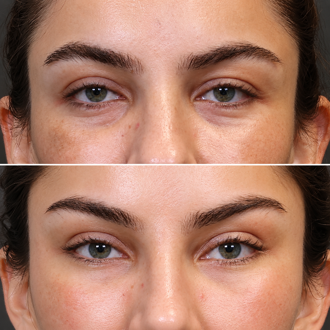 Eyebrow lift before and after – female patient
