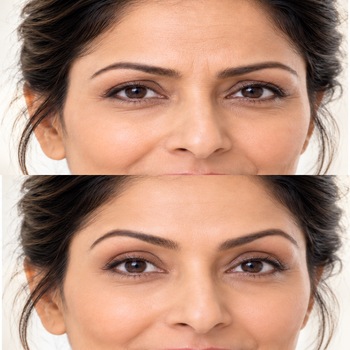 Eyebrow lift before and after