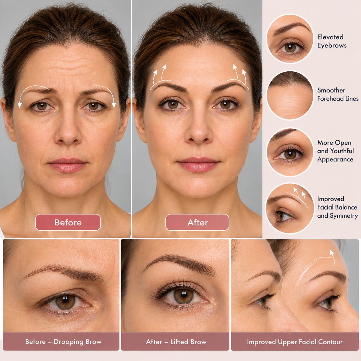Results of eyebrow lift surgery