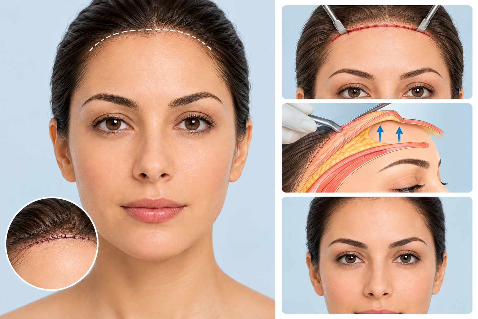 Traditional brow lift