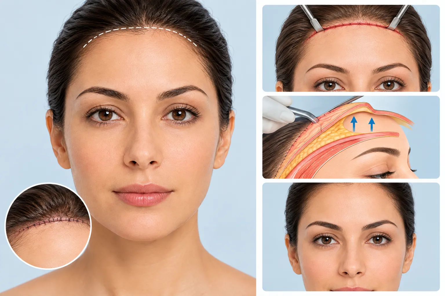 Traditional brow lift